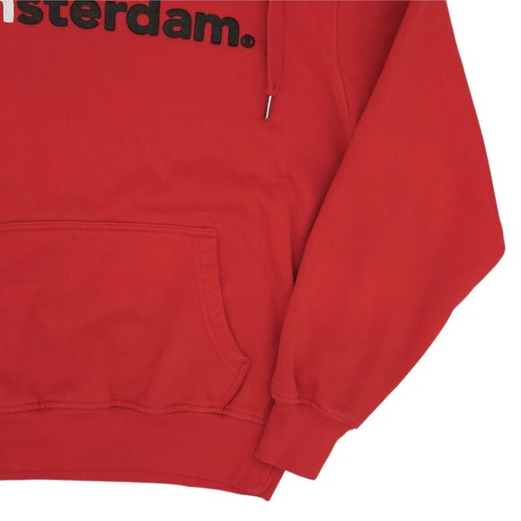 I Amsterdam Hoodie Mens Medium Red Pullover Sweatshirt Travel Graphic Tourist - Picture 5 of 12
